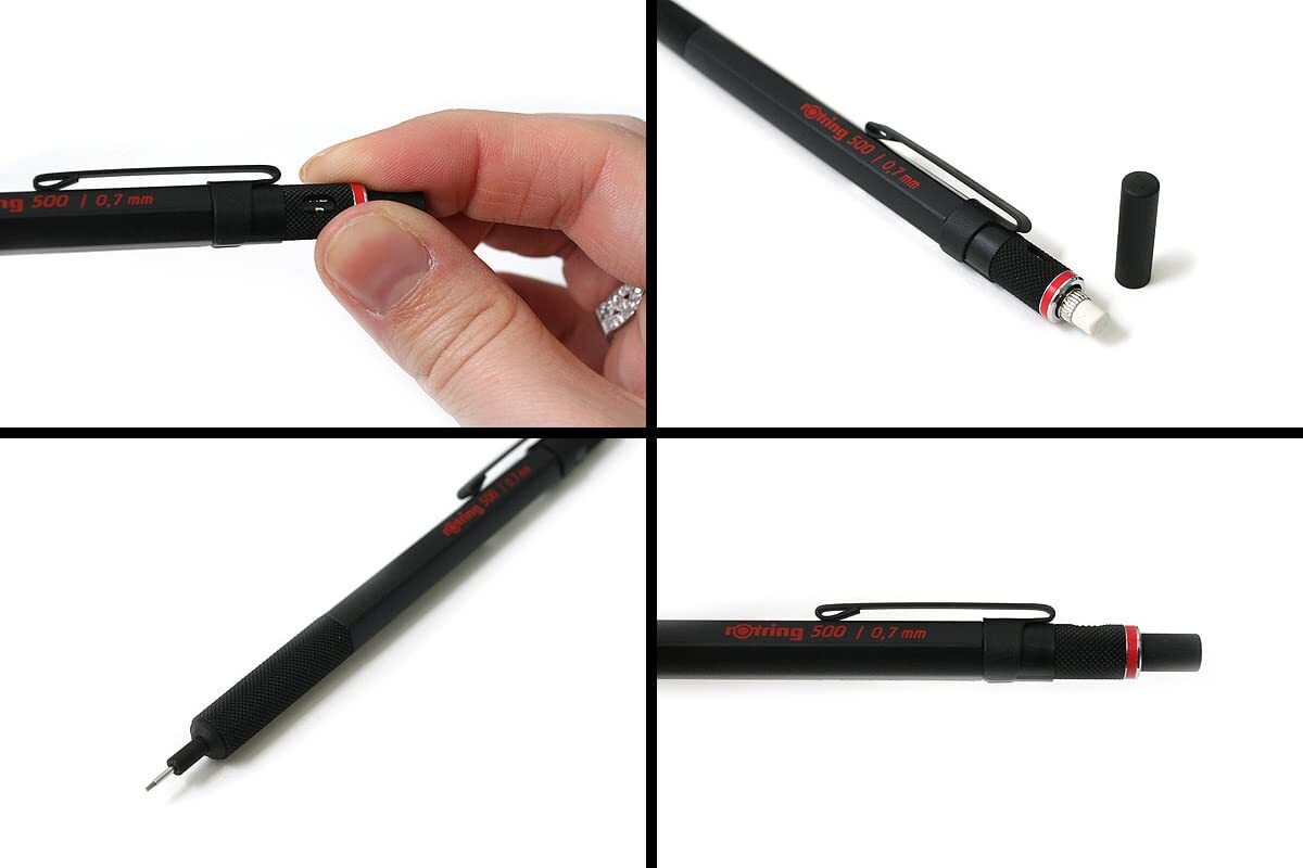 Premium Mechanical Pencil Lightweight Plastic Body Metal Grip Hexagonal Barrel