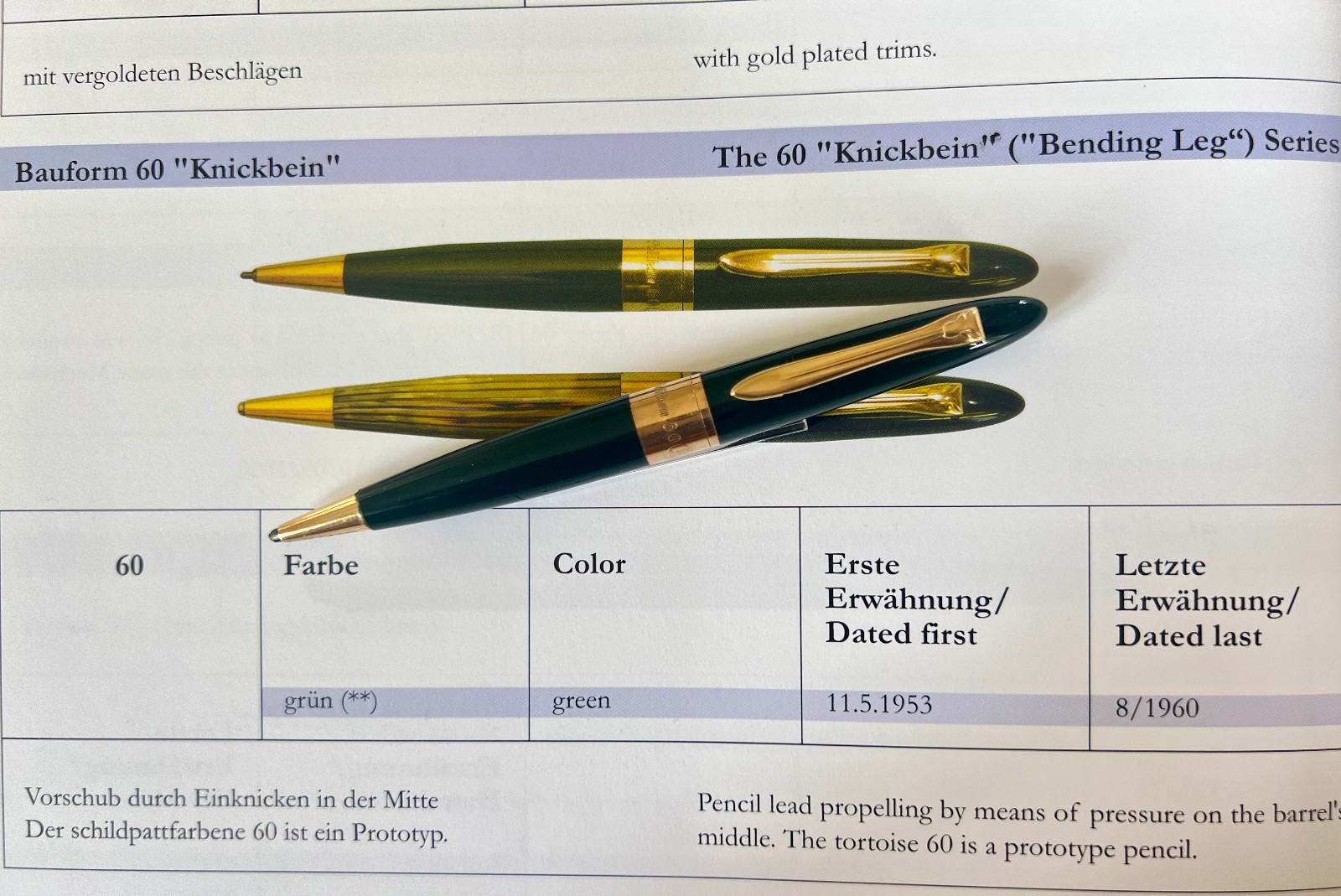 ULTRARARE PELIKAN P60 “Knickbein” Mechanical Pencil – 1.18 mm leads – MINT