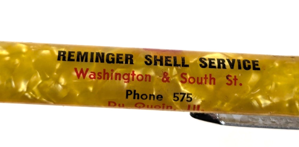 1940-50s – Reminger Shell Service Gas Station Du Quoin Ad Mech Pencil – B18C
