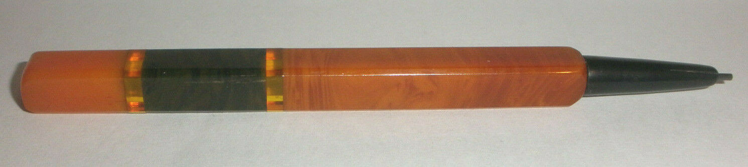 Great Antique Art Deco bakelite butterscotch multi color mechanical pencil