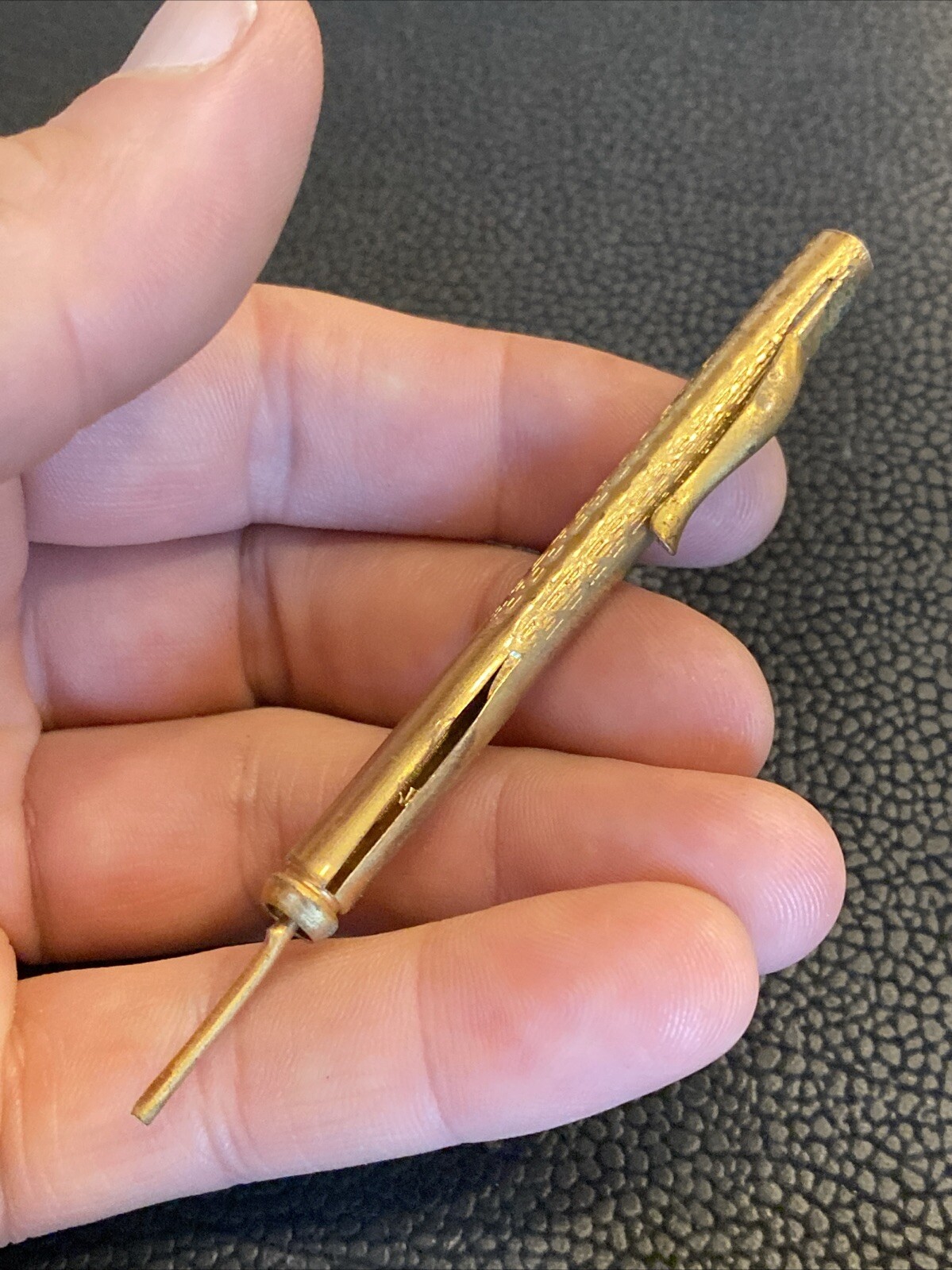 2 Early Telescoping Collapsible Fancy Gold Filled Mechanical Pocket Pencil AS IS