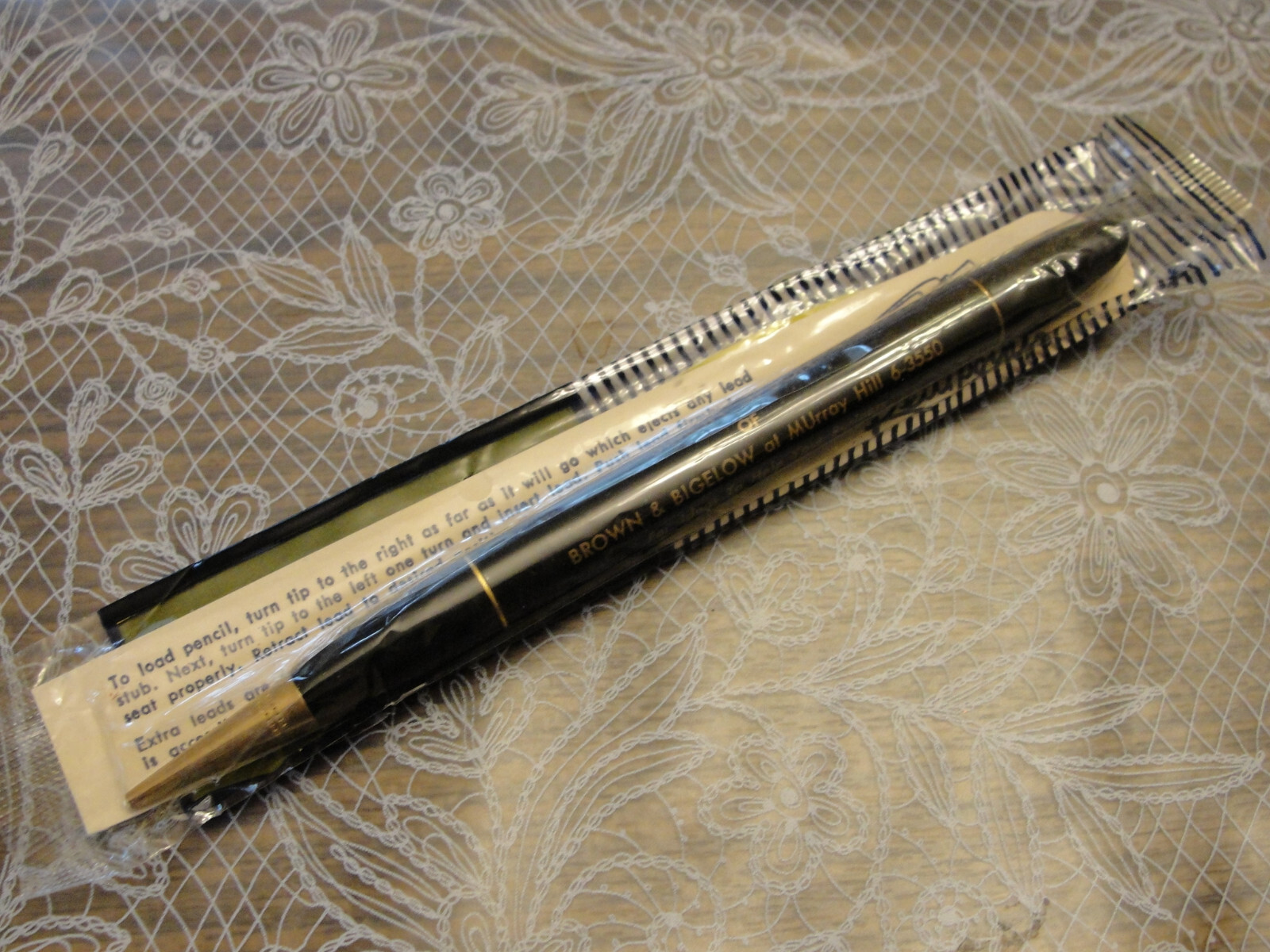 Vintage NOS Redipoint Black Gold Trim Mechanical Pencil In Package