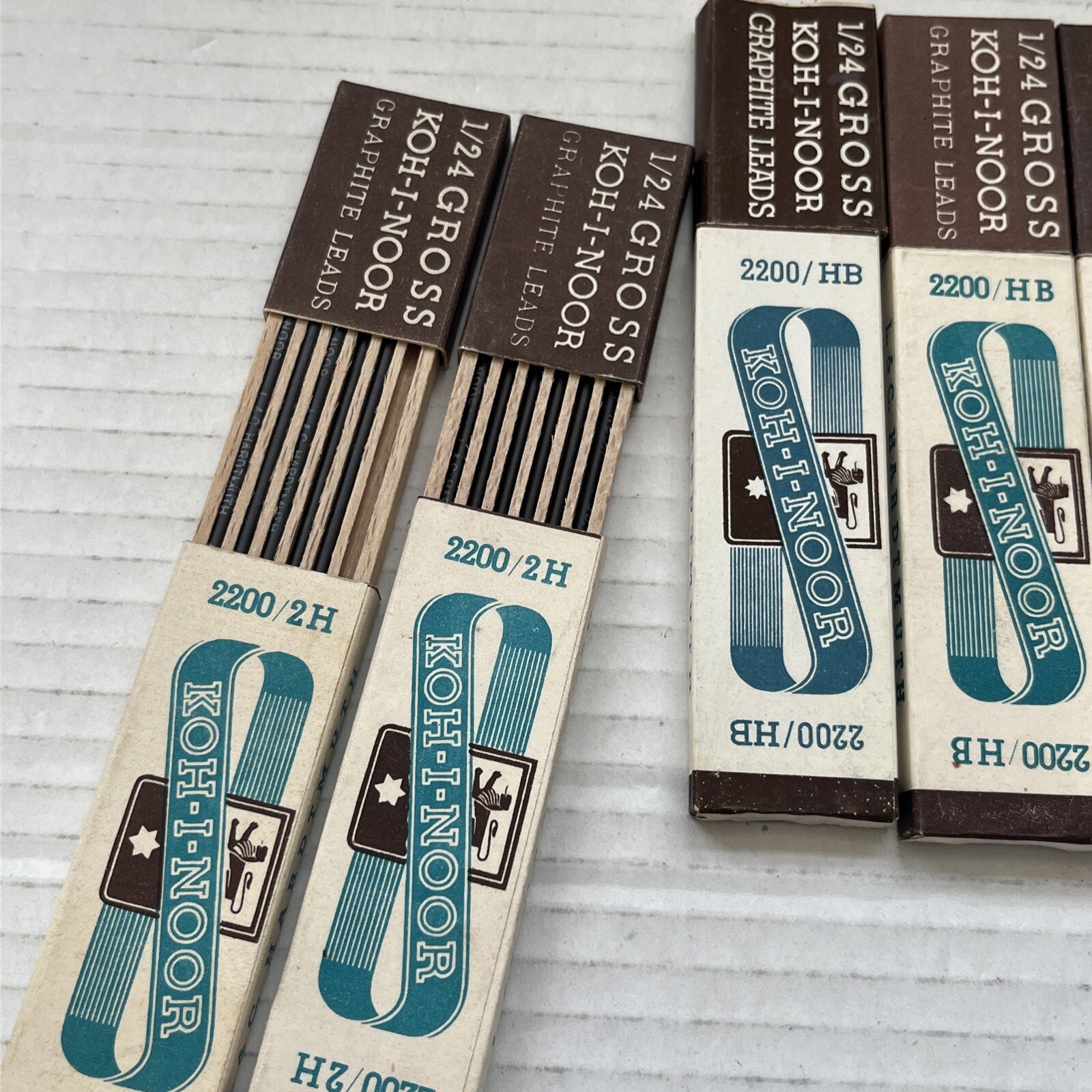 KOH-I-NOOR Graphite Pencil Leads Lot Of 7 2200 / B-F-2H-HB Drafting Open Box New