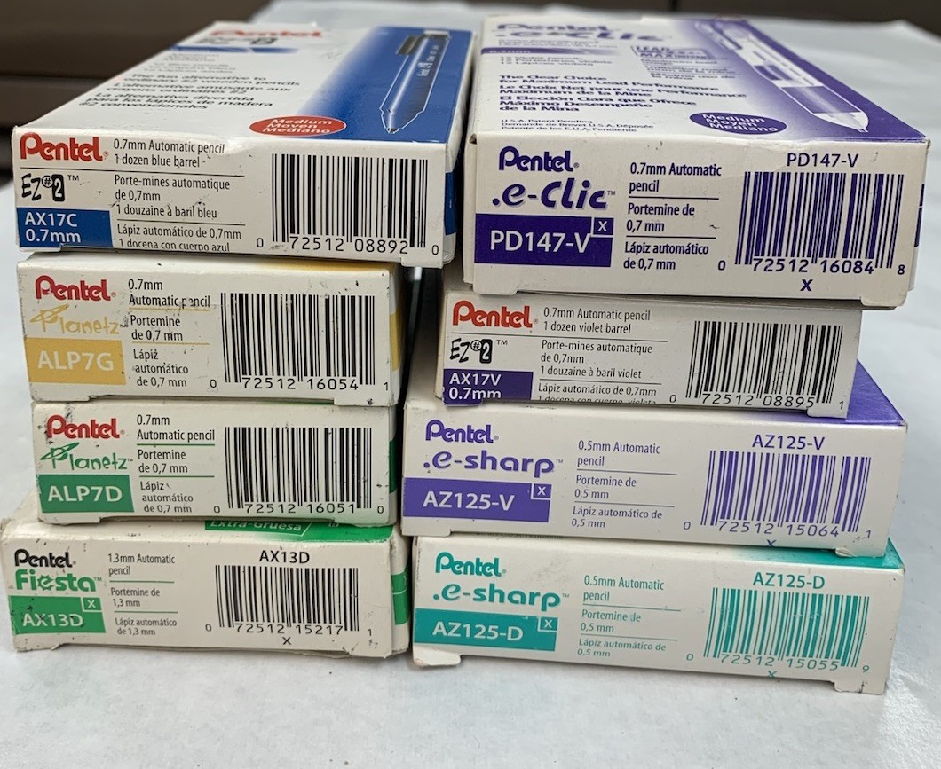 Vintage Lot of Pentel Mechanical Pencils 8pcs ALP7 AX17 AX13 AZ125 PD147 AZ125