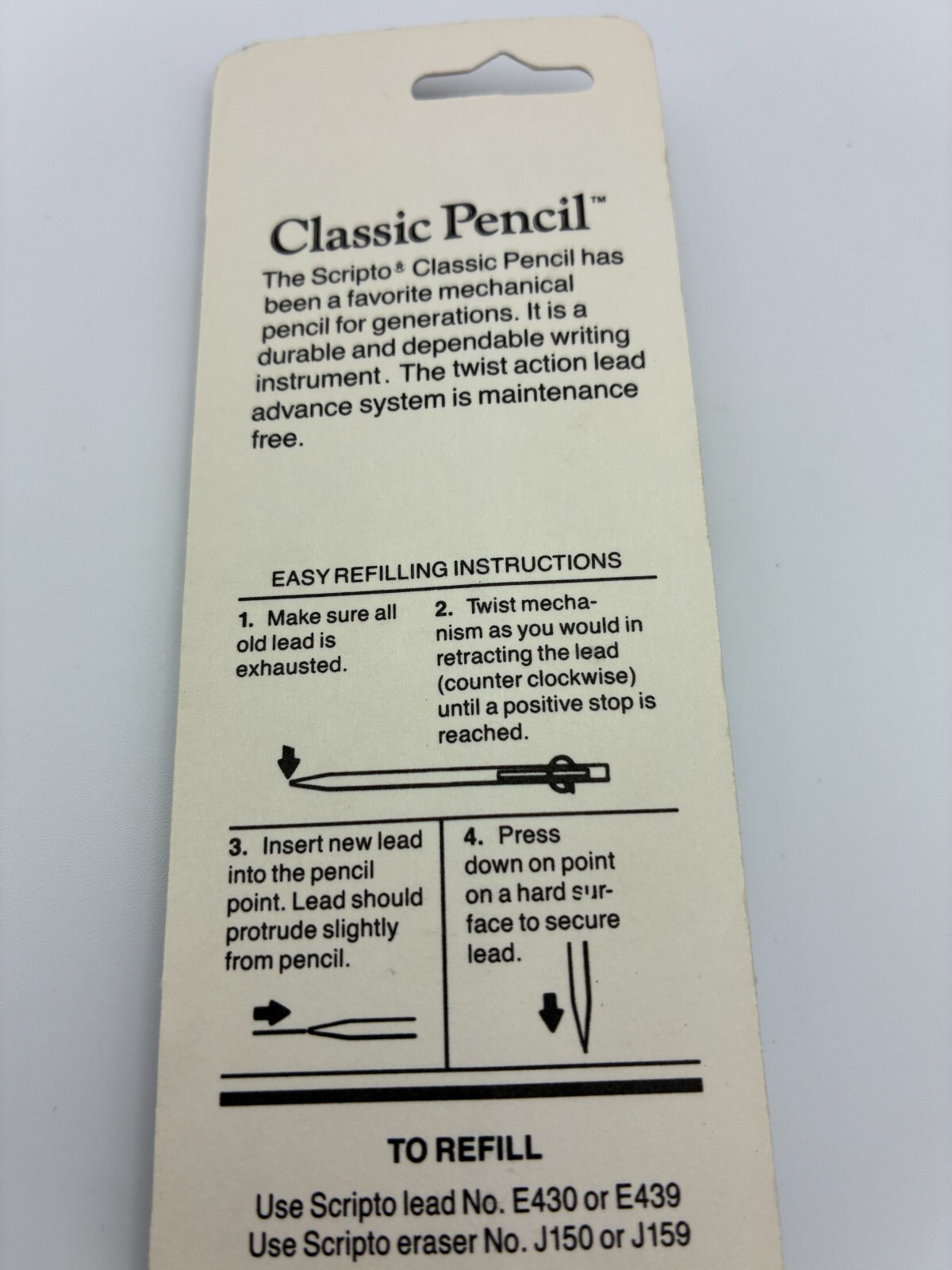 Vintage SCRIPTO Classic K780 Translucent Mechanical Pencil Blue 1989 Twist