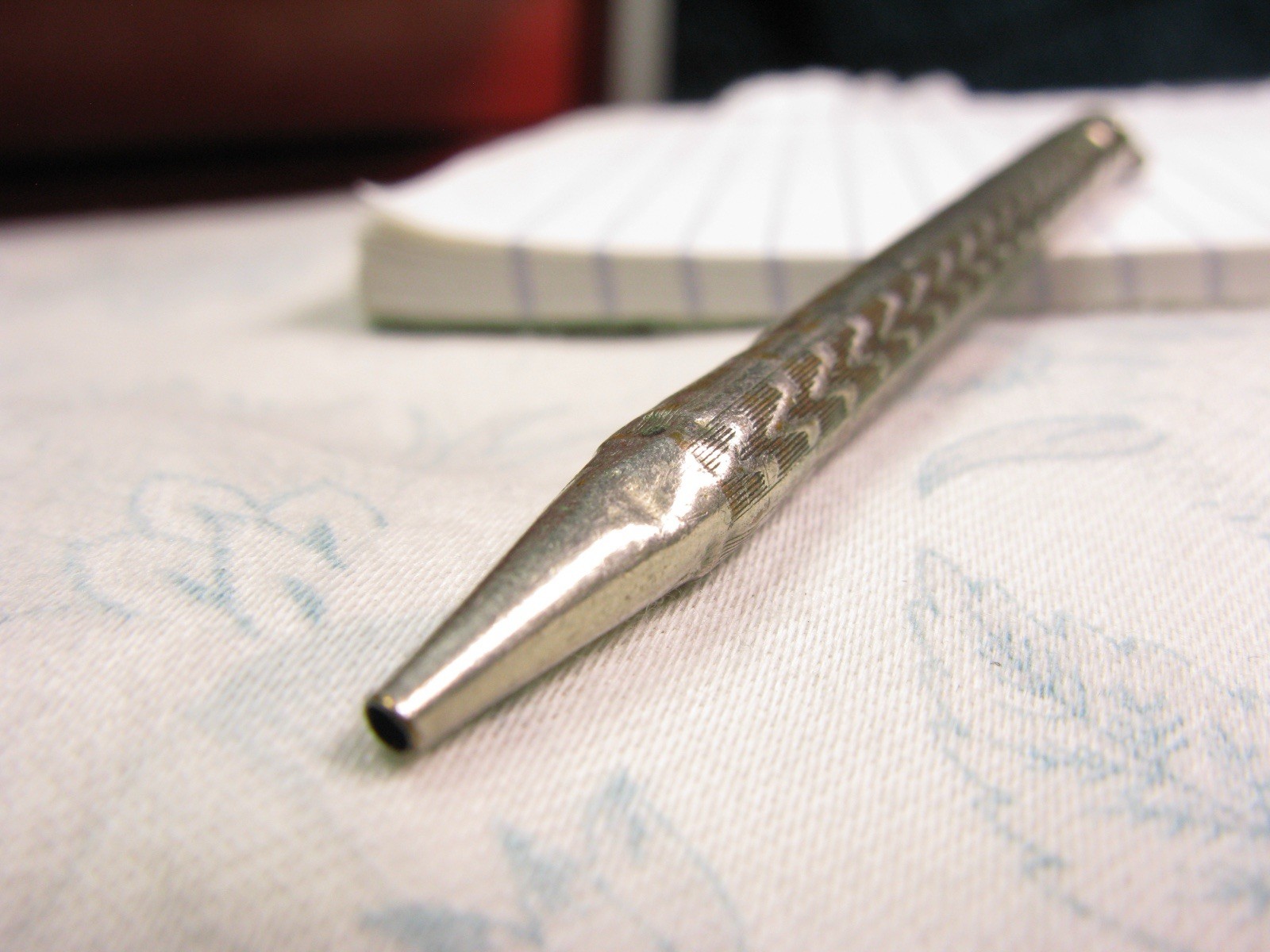 Small Vintage Mechanical Pencil Cool Pattern 1.1mm lead Silver color