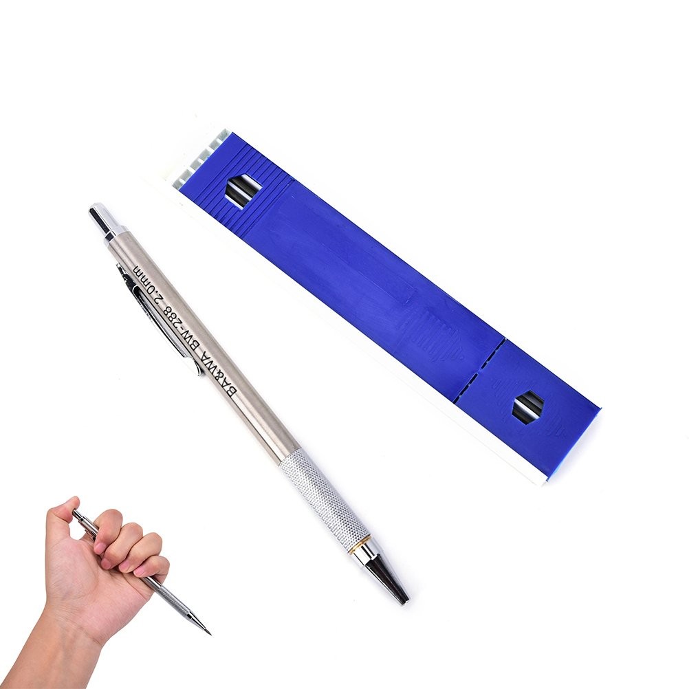 4 Pack 2.0 mm Lead Holder Metal Mechanical Pencil Automatic Mechanical Drafti