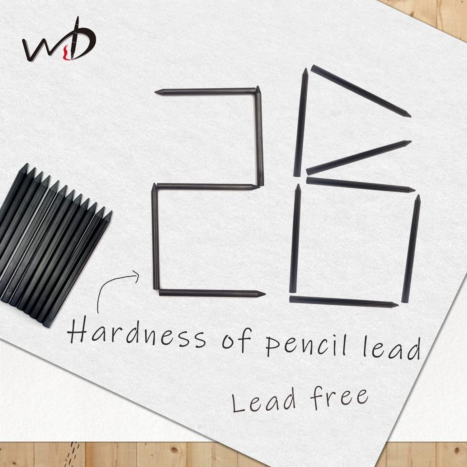 Fine 2B Graphite Pencil Leads 5.6mm – Versatile Pack of 12 for Drawing & Writing