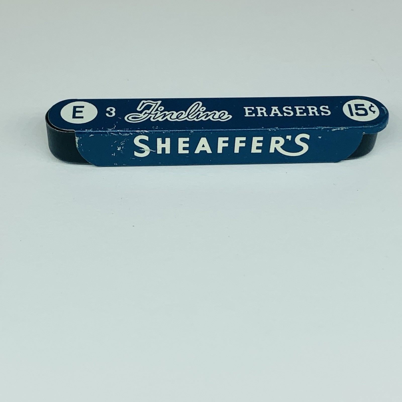2 Vintage SHEAFFERS Fineline E 3 Mechanical Pencil Erasers & Blue Metal Tin USA