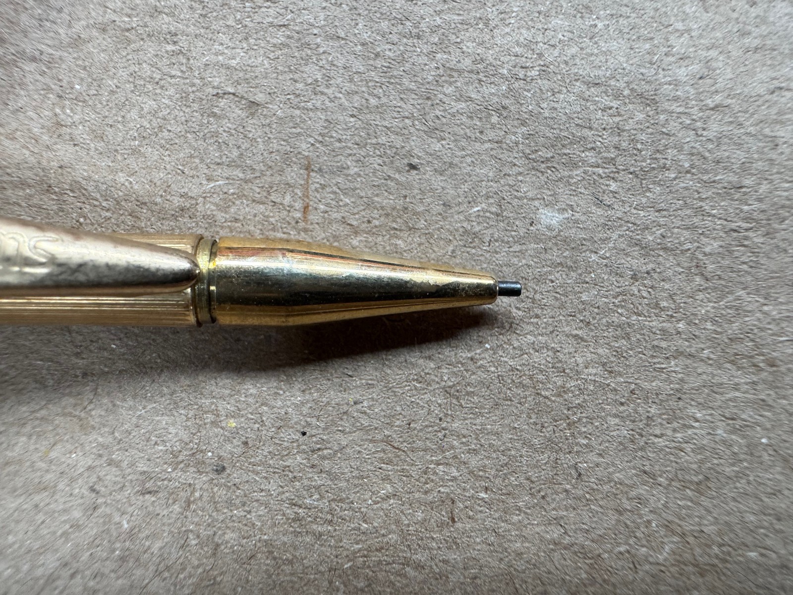 Swank Vintage Small Gold-Tone Mechanical Pencil with Pocket Clip/Tie Clasp Bar