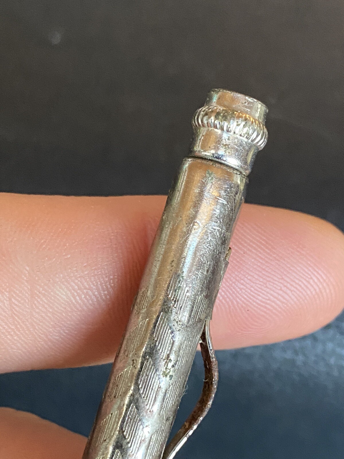 VTG 1920s/30’s Made In USA PAT’D Mechanical Pencil Silver Tone Twist Top AS IS