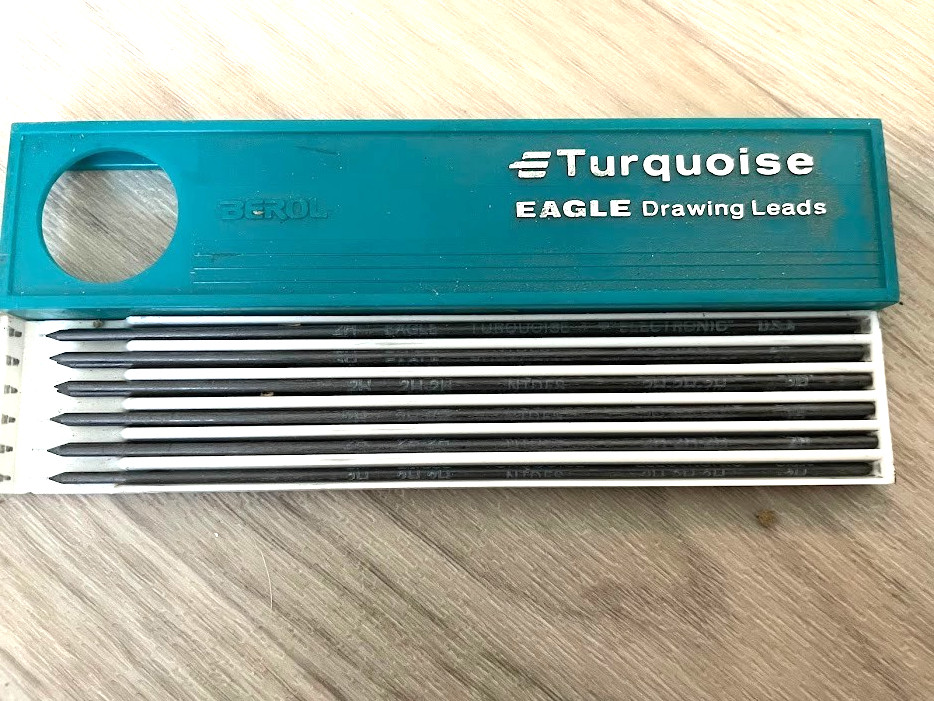 Vintage Berol Eagle Turquoise Drawing Leads – 2375 2H – 28 Leads