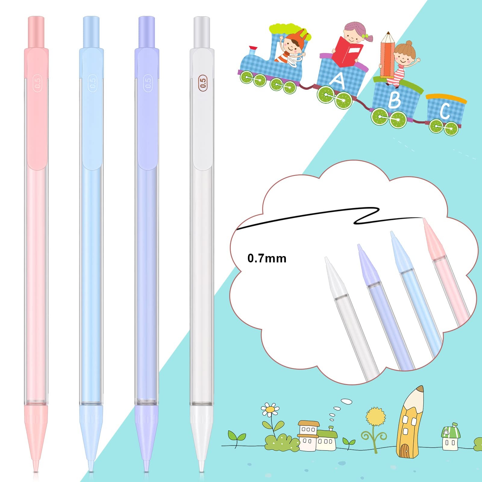 20 Pack Mechanical Pencils Kawaii Stationary Cute Mechanical Pencil Mixed 0.5…
