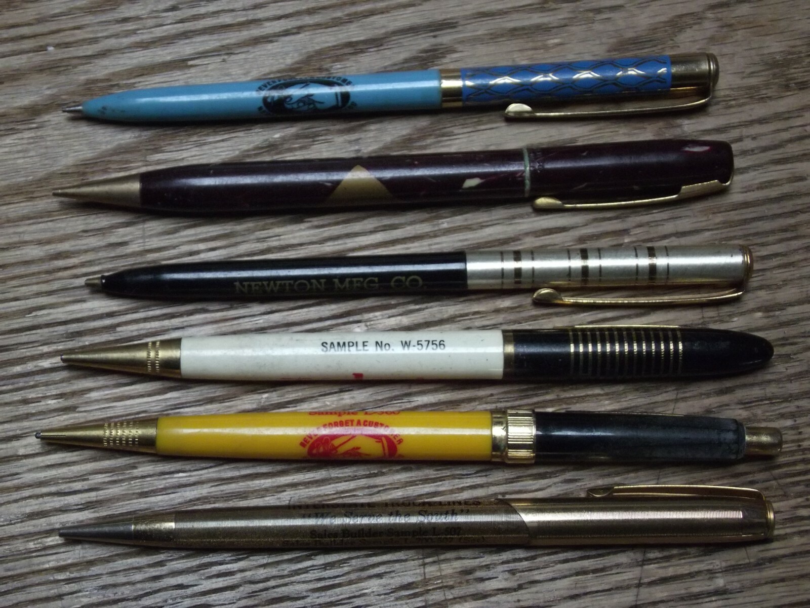 6 Salesman Samples Readyriter Mechanical Pencils #s 507 565 5756 103 568 360