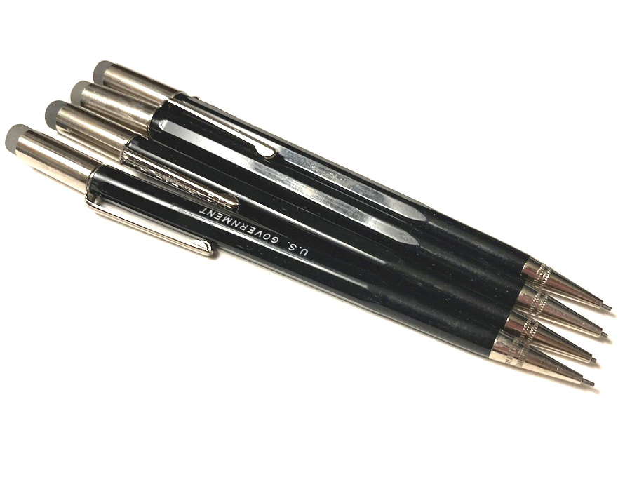 Skilcraft Vintage Mechanical Twist Pencil Government Black Gray Eraser Top x4