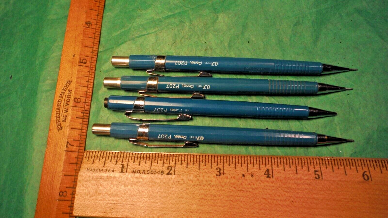 Mechanical Pencils Lot of 4 Pentel 0.7 mm Blue P207