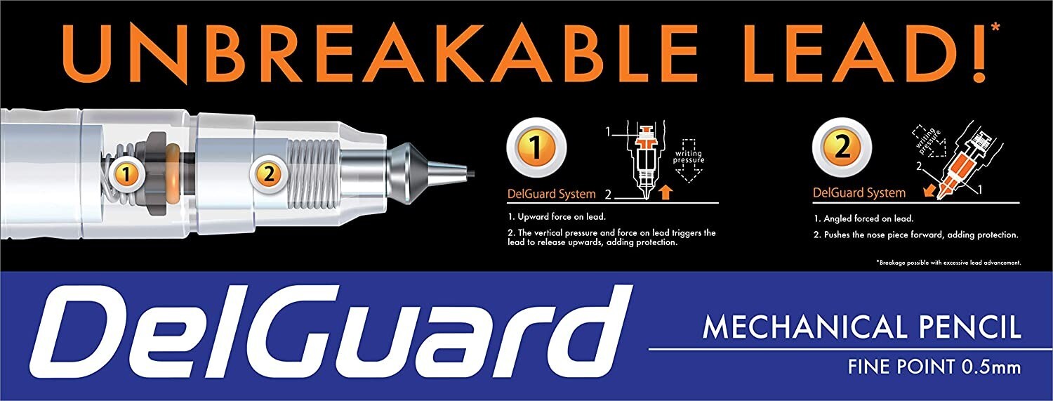 Zebra DelGuard 0.3 mm Mechanical Pencil (Violet) “Unbreakable!”