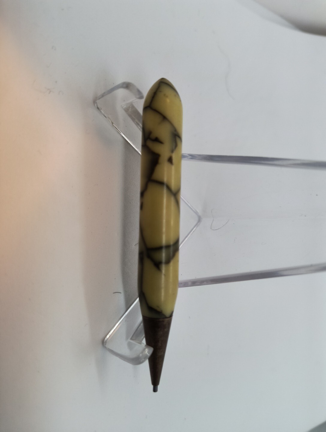 VTG Mini 3″ Yellow Marbled Mechanical Pencil – Working Condition