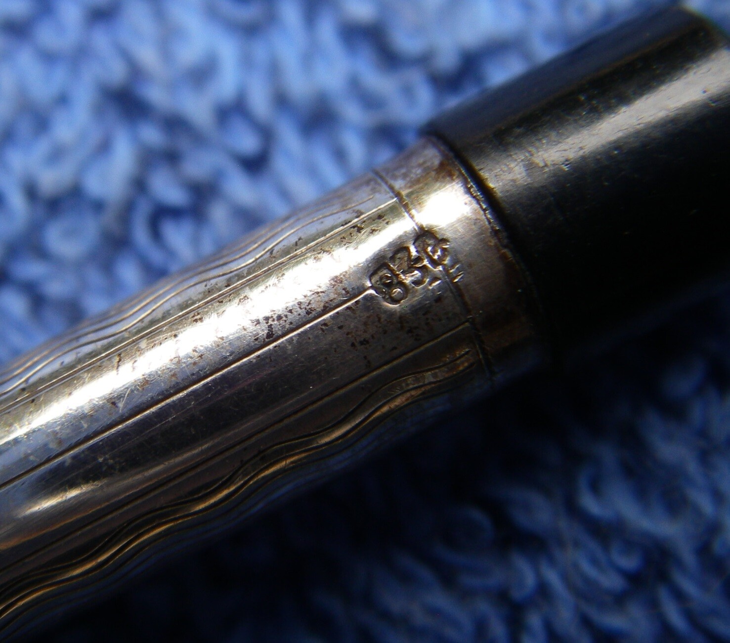 Vintage EUROPEAN 830 Silver Barrel MECHANICAL PENCIL w/TASSEL-Black Plastic
