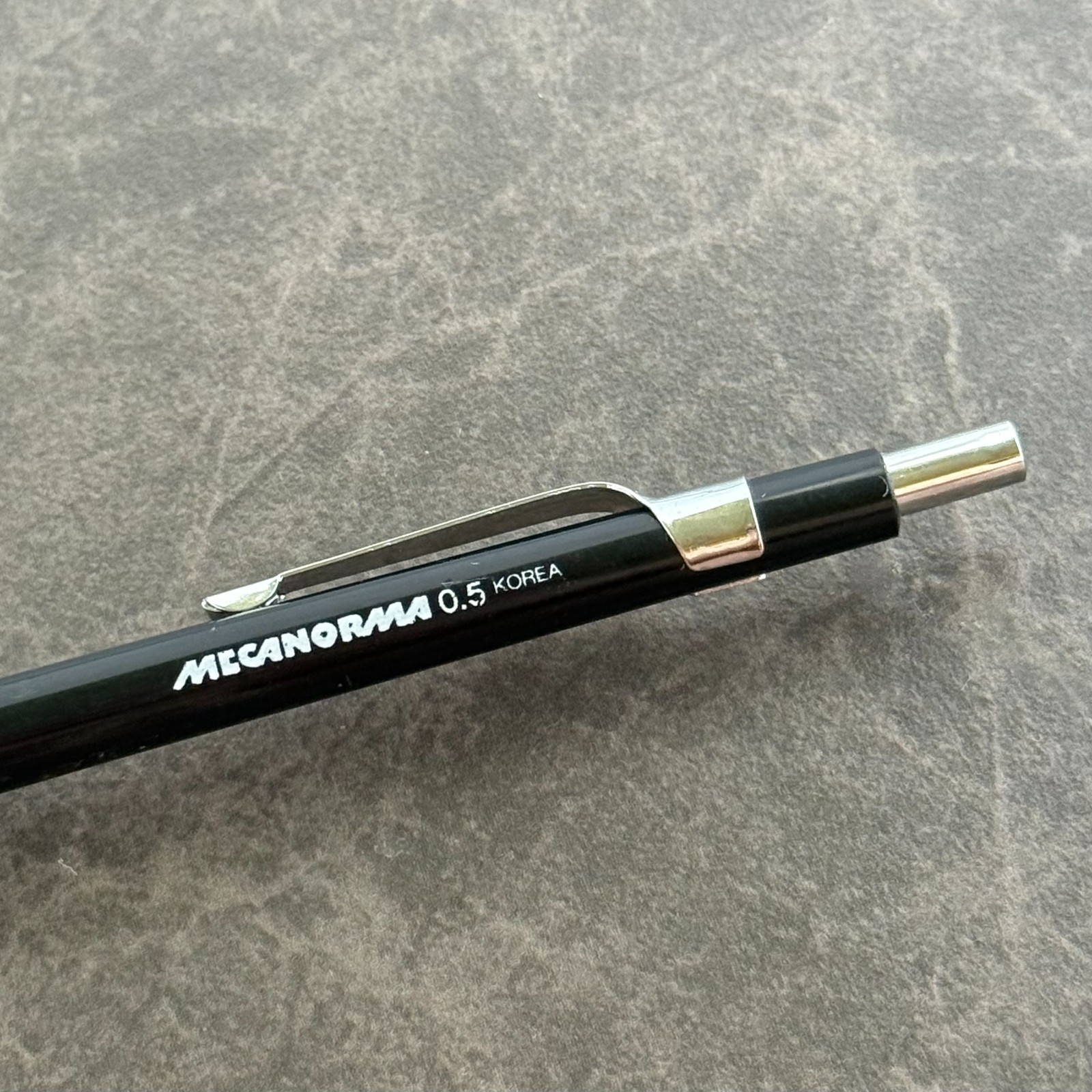 Mecanorma Mechanical Pencil Vintage 0.5mm, Black & Silver Made in Korea