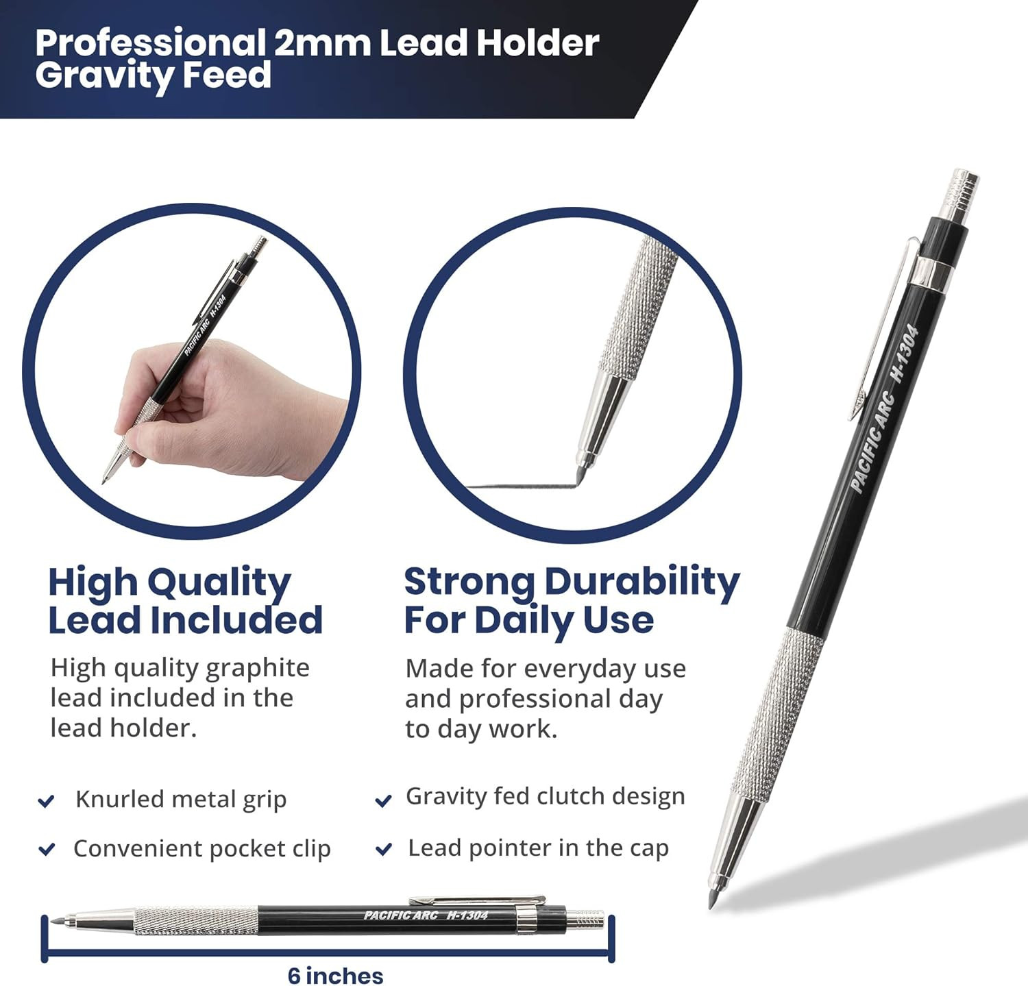 2mm Gravity Fed Lead Holder and Lead Sharpener, Red Drafting Pencil for Artist D