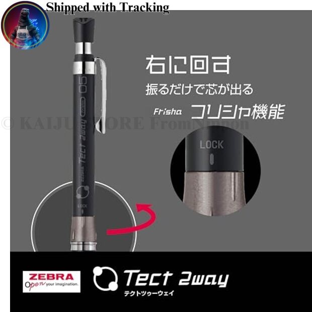 Zebra Mechanical Pencil Tect Two Way 0.5mm Black MA41-BS-BK