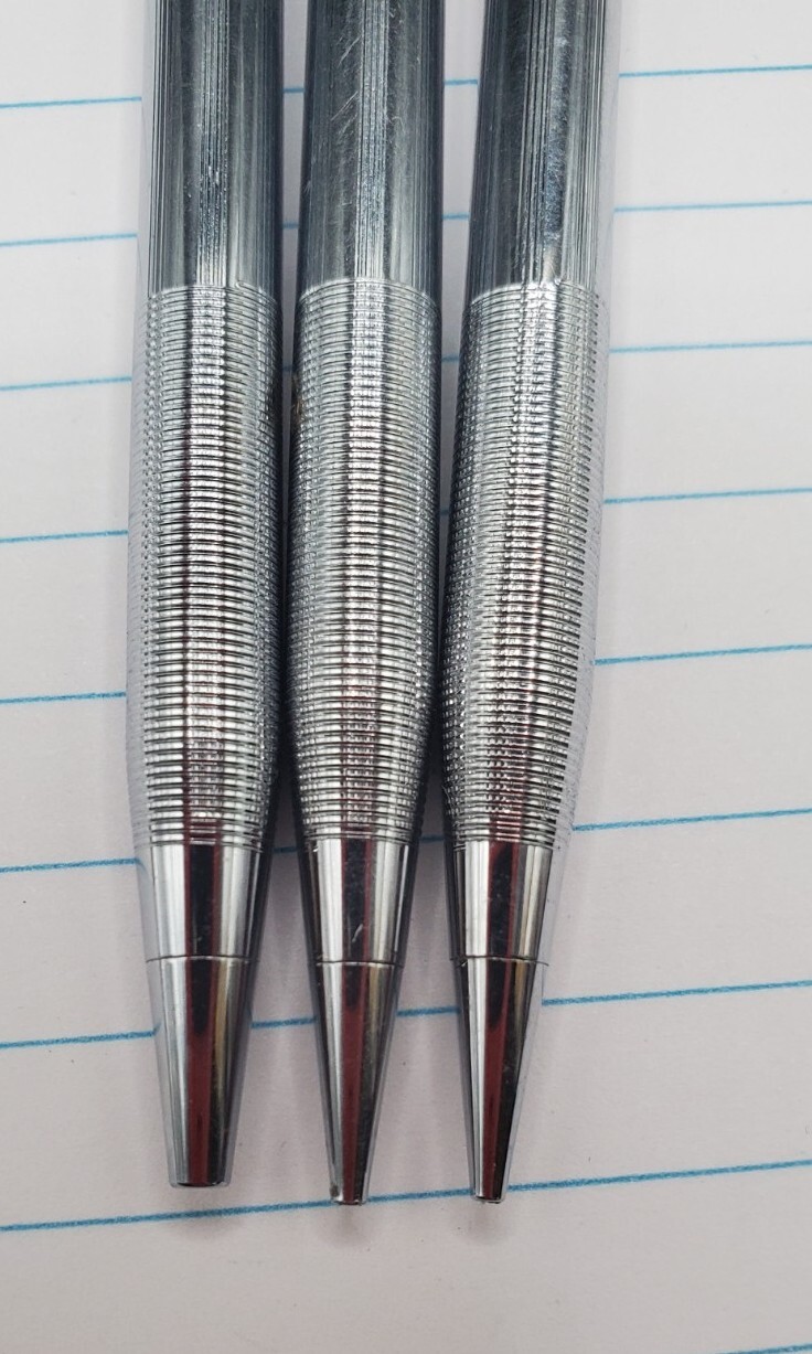 Vintage Cross Chrome Knurled Grip Twist Lot 2 Mechanical Pencils 1 Pen