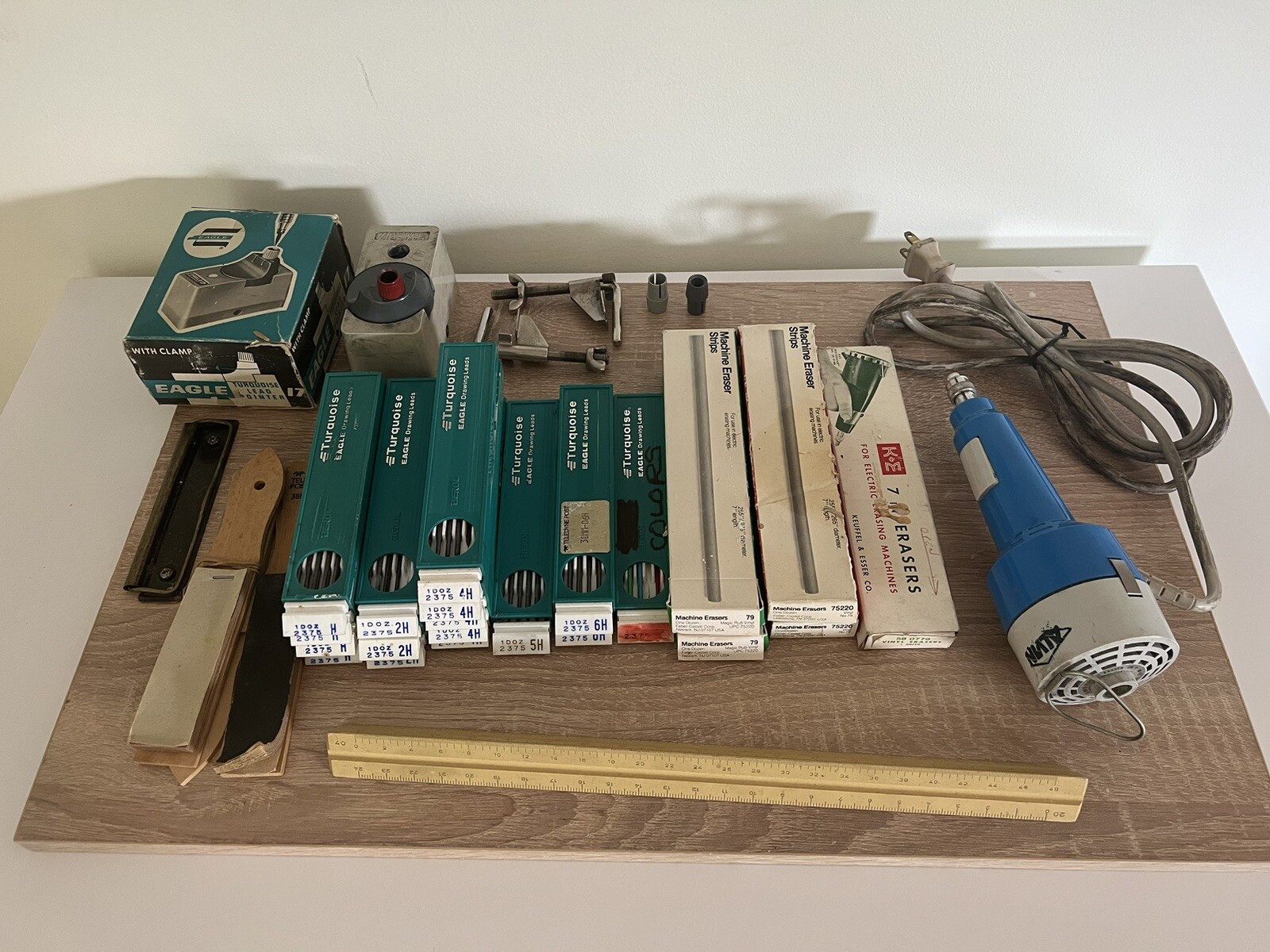 Drafting Bundle- Turquoise Eagle,Faber Castell, Alvin-Leads,Erasers,Lead Pointer