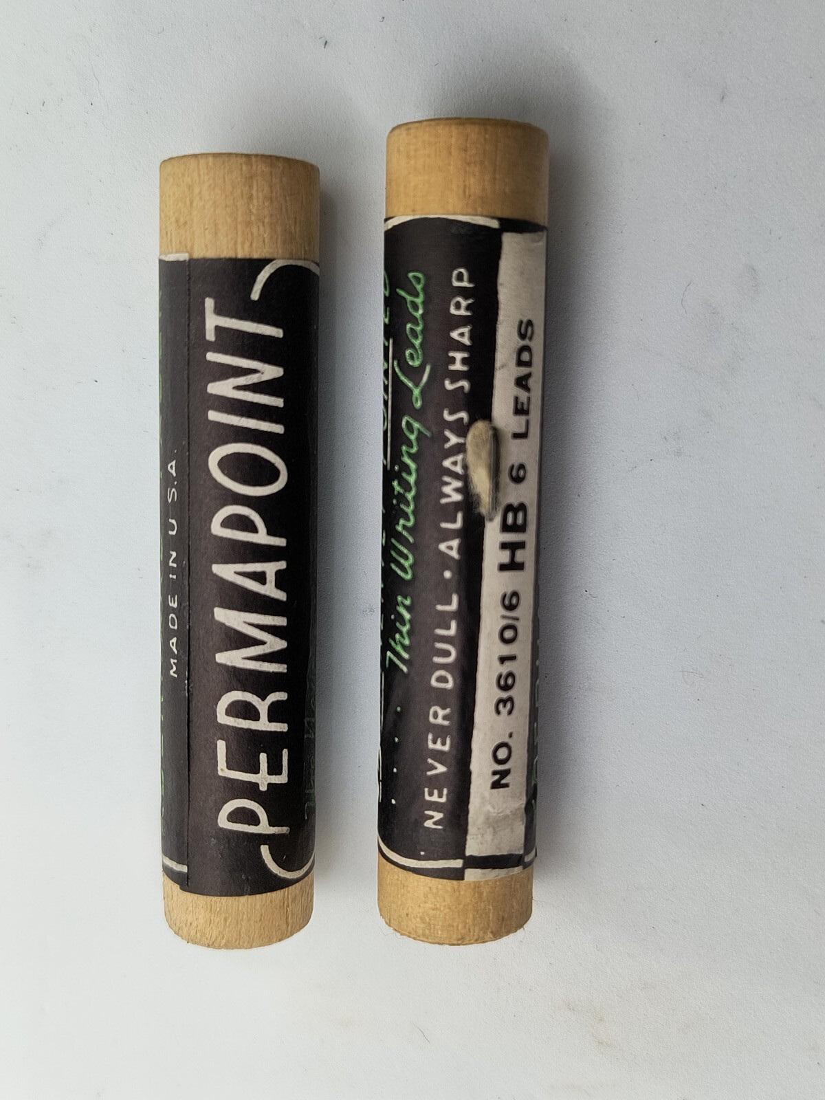(2) EBERHARF FABER PERMAPOINT 6 Leads 3610/6 Sealed Wooden Tube, New