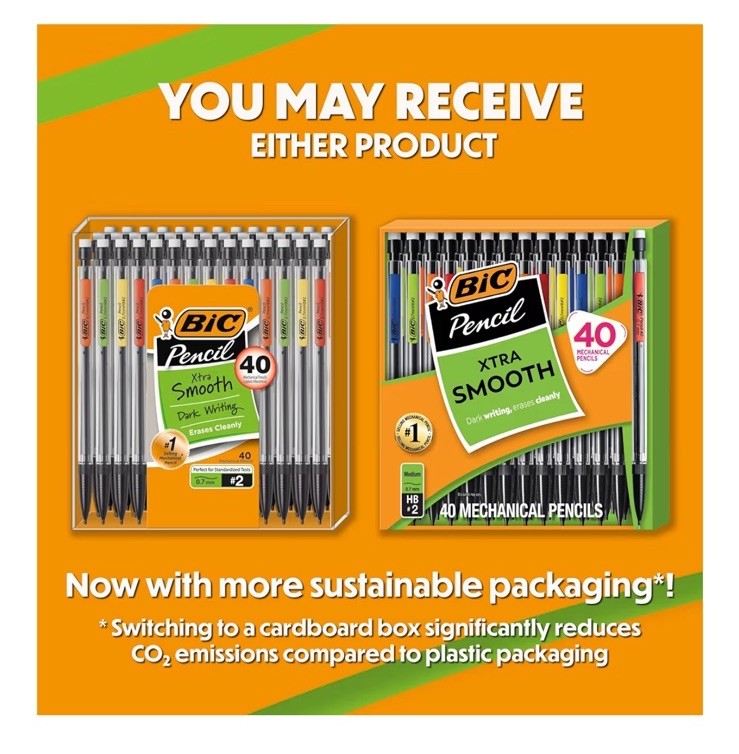 Xtra-Smooth Mechanical Pencils with Erasers,Medium Point(0.7mm)40-Count Pack