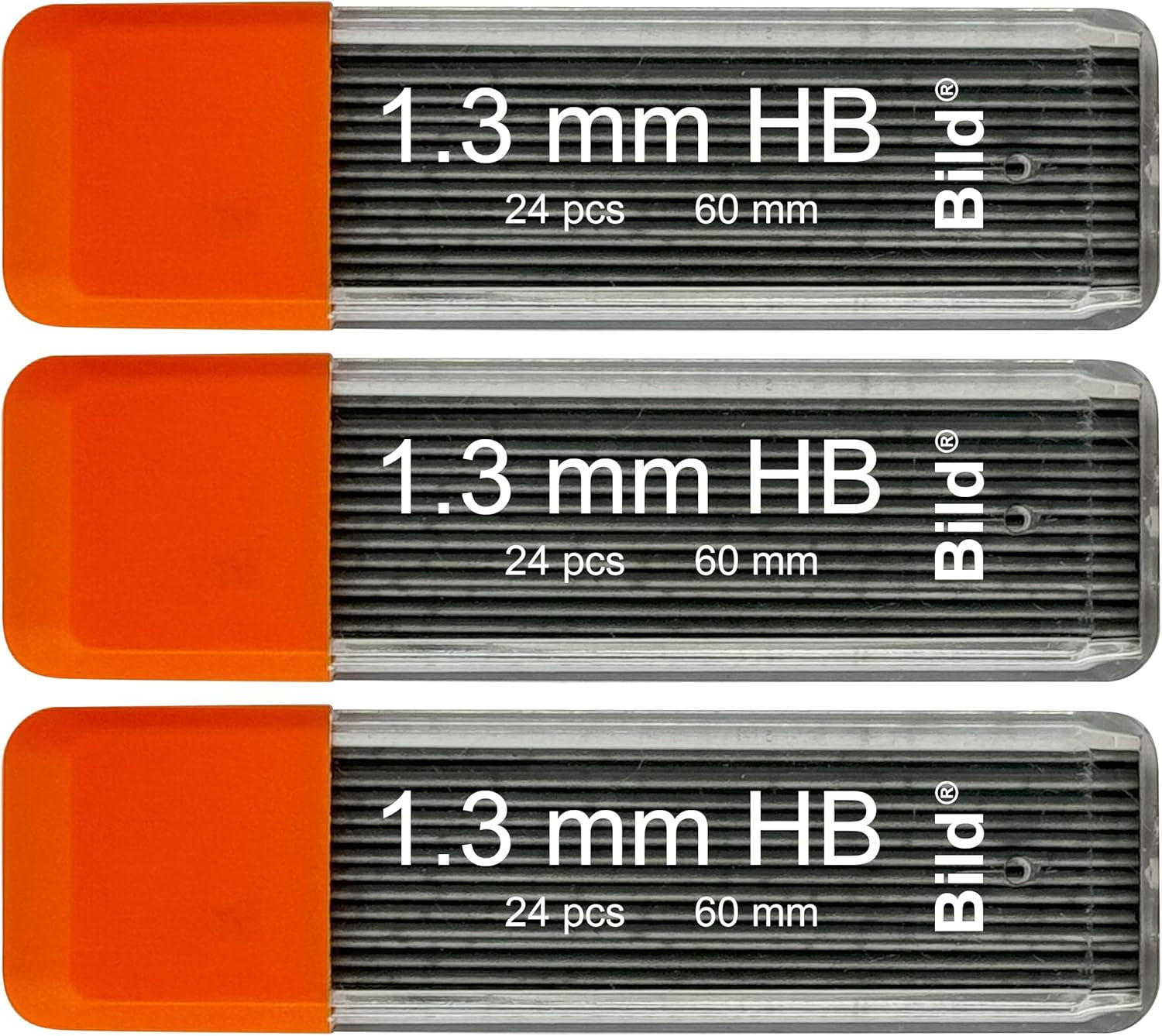 1.3 mm HB, total 72 Premium Mechanical Pencil Lead Refills (3 Tubes)