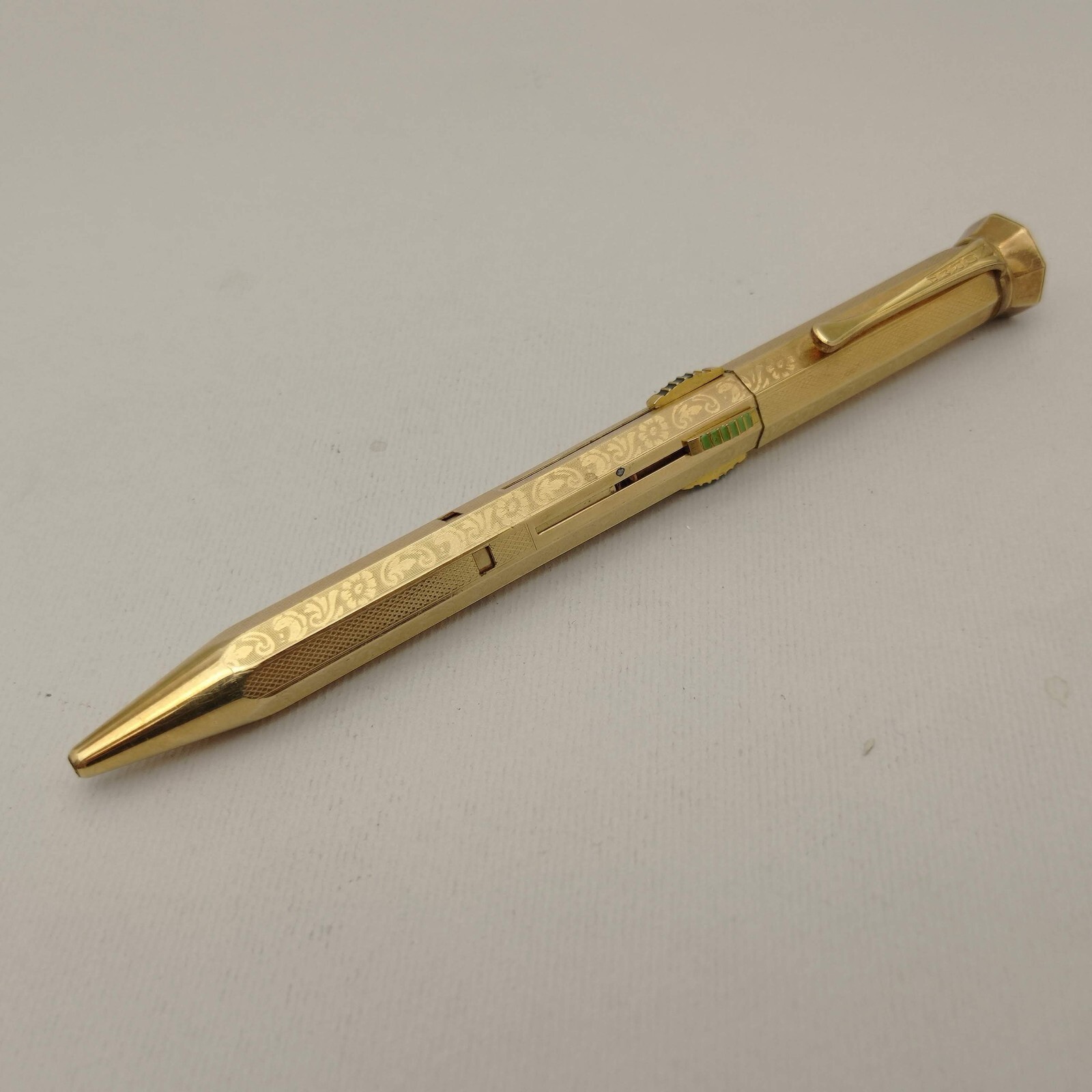 FEND NORMA Patent Gold Plated 4 Color Mechanical Pencil Excellent Unused VTG 30s