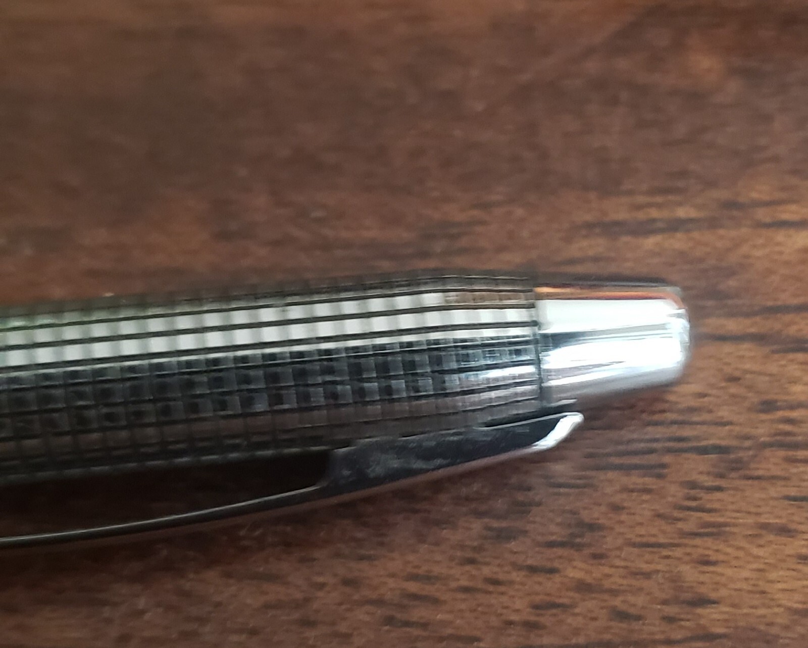 Vtg Centennial USA Mechanical Pencil Silver Tone Black Lined Body Gold End P99