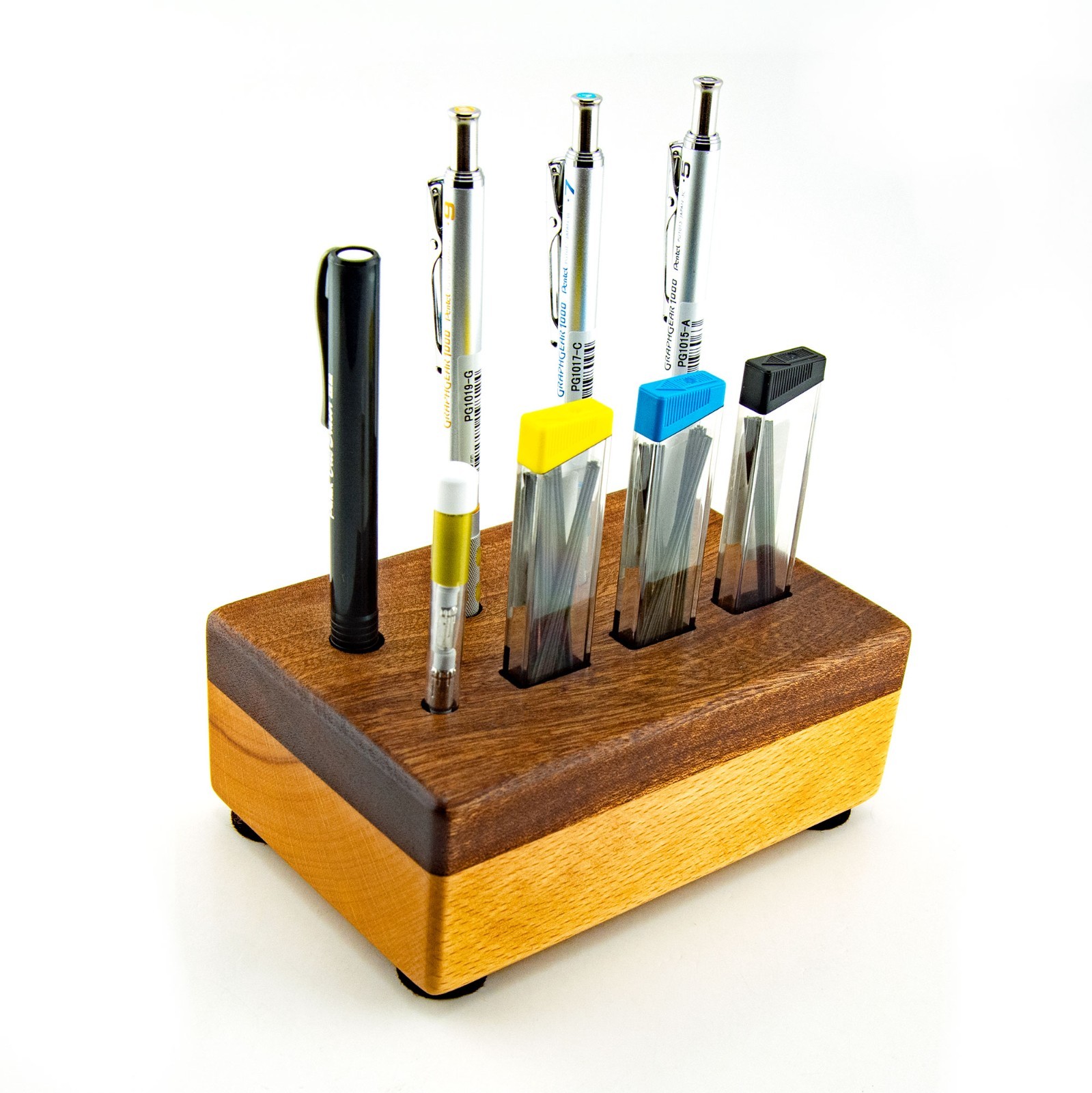 Pentel Graphgear 1000 Mechanical Pencils Custom Wood Display Stand 0.5 0.7 0.9mm