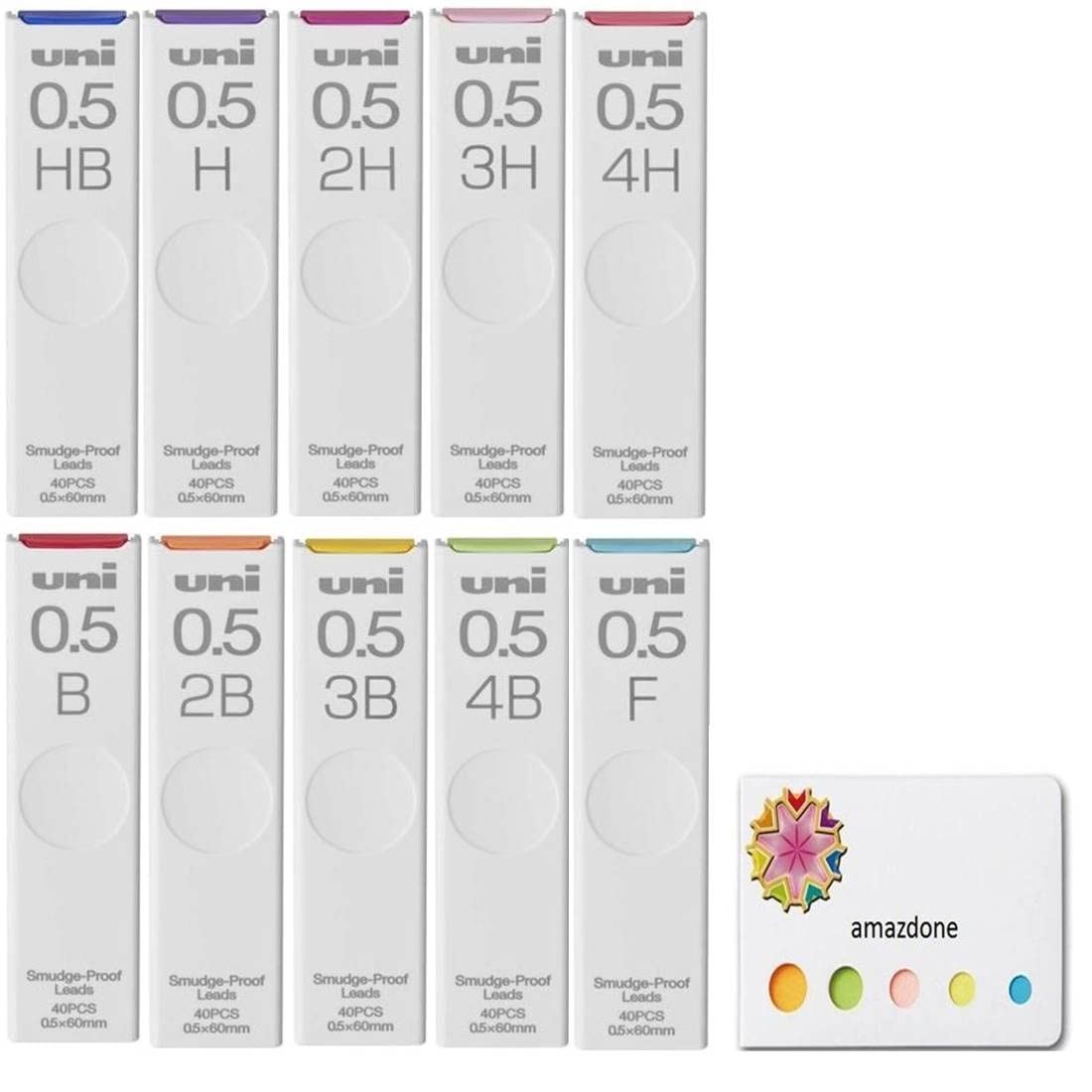 0.5mm Mechanical Pencil Leads – Smudge-Proof HB to 4B – 400 Leads + Sticky Notes