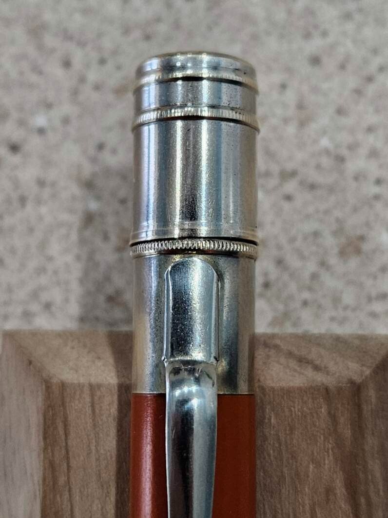 Vintage Unbranded Orange 5 Inch Long Mechanical Pencil & Eraser- Working