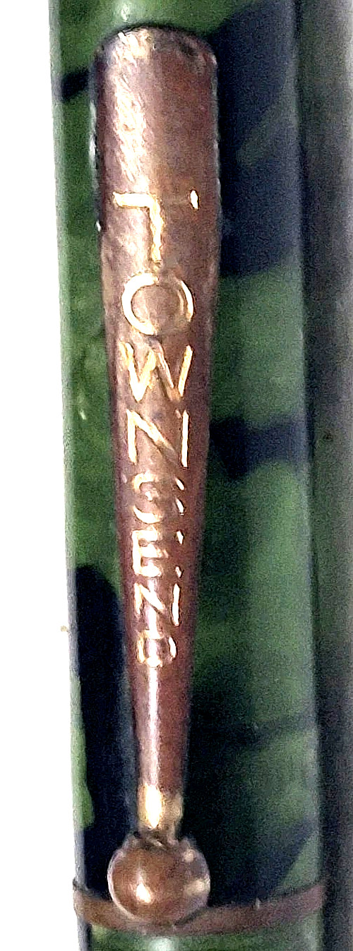“TOWNSEND” TRANSLUCENT Greens +Black/Polished Brass Trim Working Mech Pencil