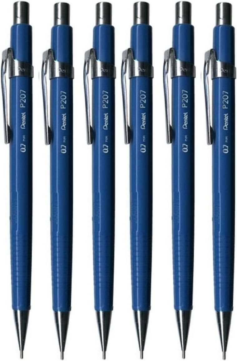 0.7mm Refillable P200 Automatic Mechanical Pencils – Pack of 6 for Professionals