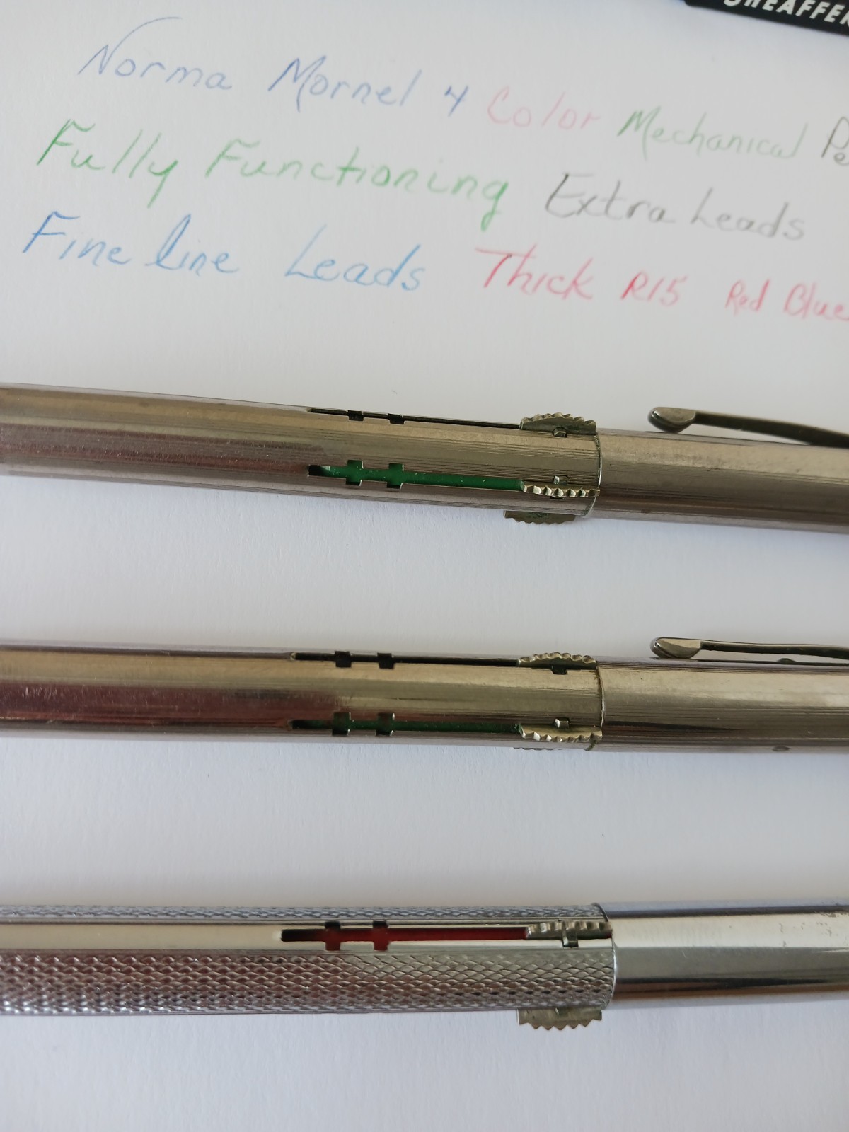 Vintage 60s Norma Monel 3 & 4 Color Mechanical Pencil W/ Sheaffers Fineline Lead