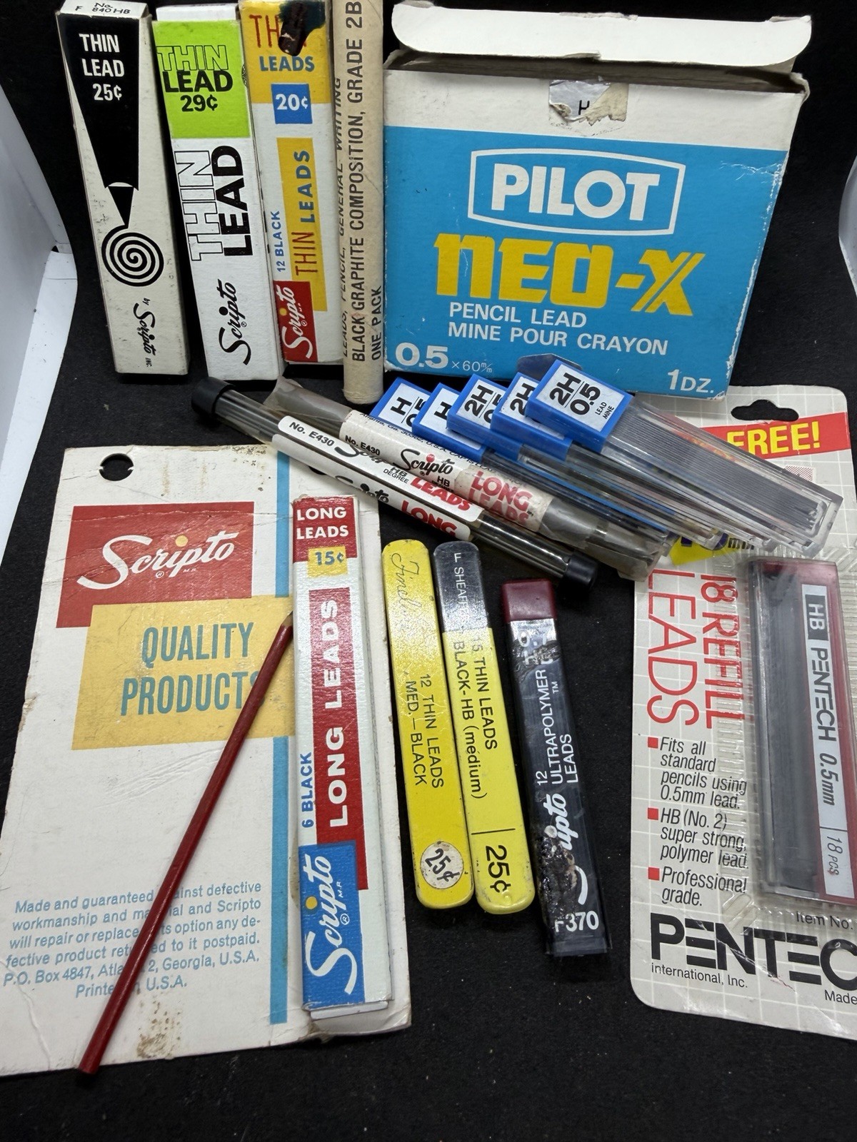 Vintage Mechanical Pencil Lead Lot Scripto Pilot Etc Mixed Lot