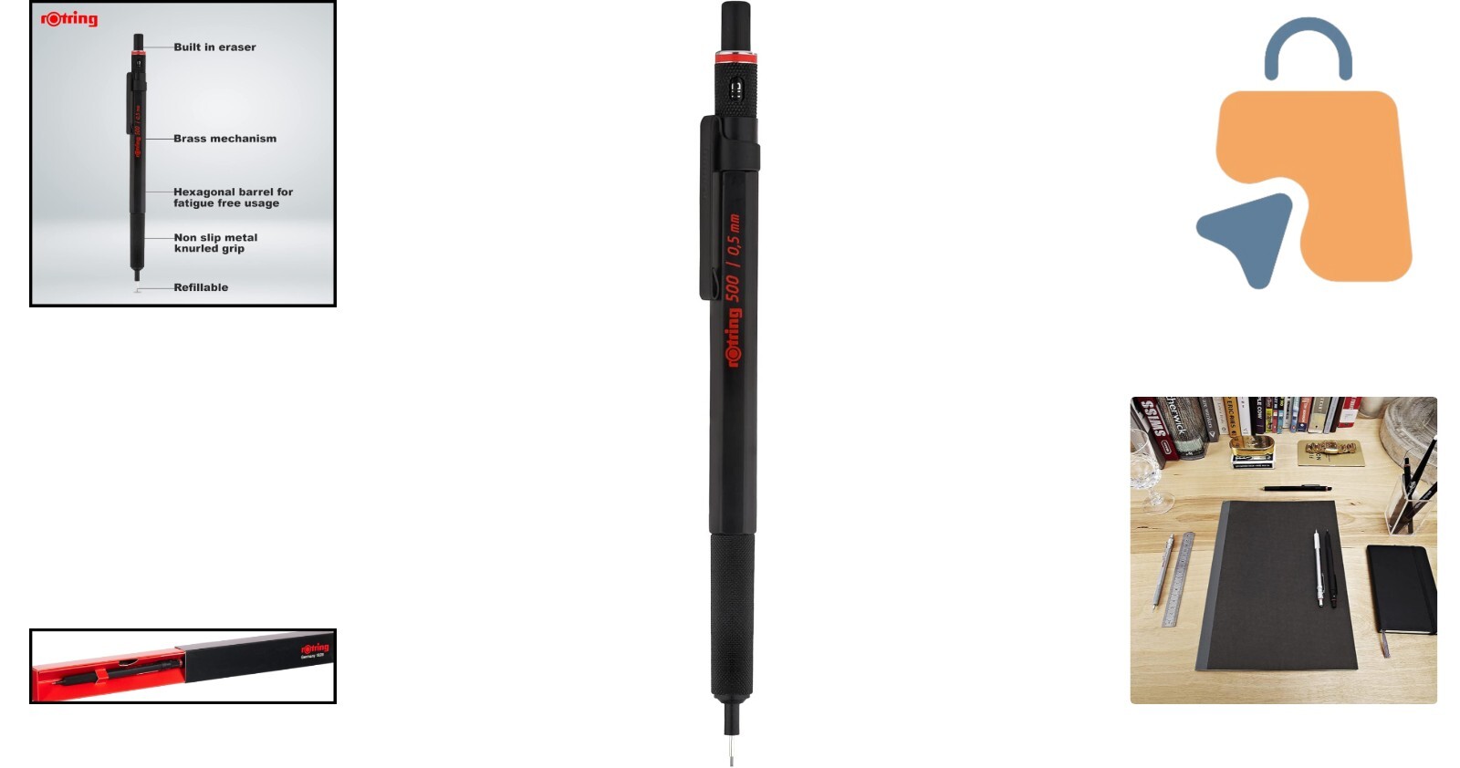 Premium 0.5mm Mechanical Pencil with Non-Slip Metal Grip for Precision Writing