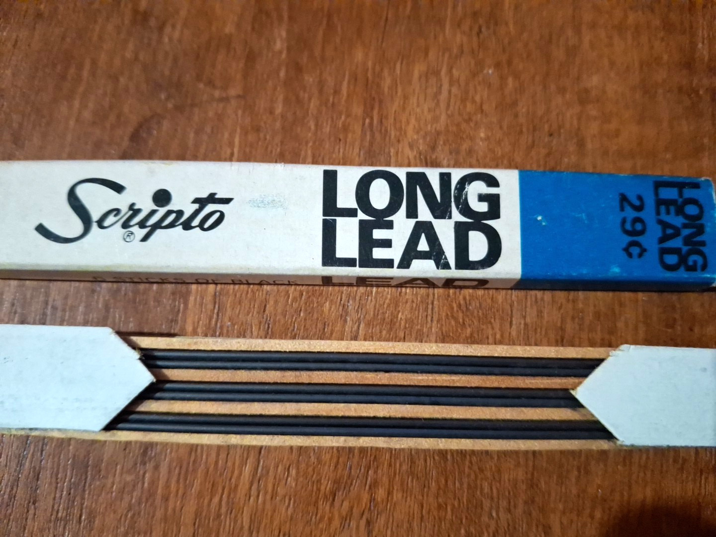 Vintage Scripto 3 Long Black Lead Boxes 430HB 1 Thin Lead 840HB and Erasers