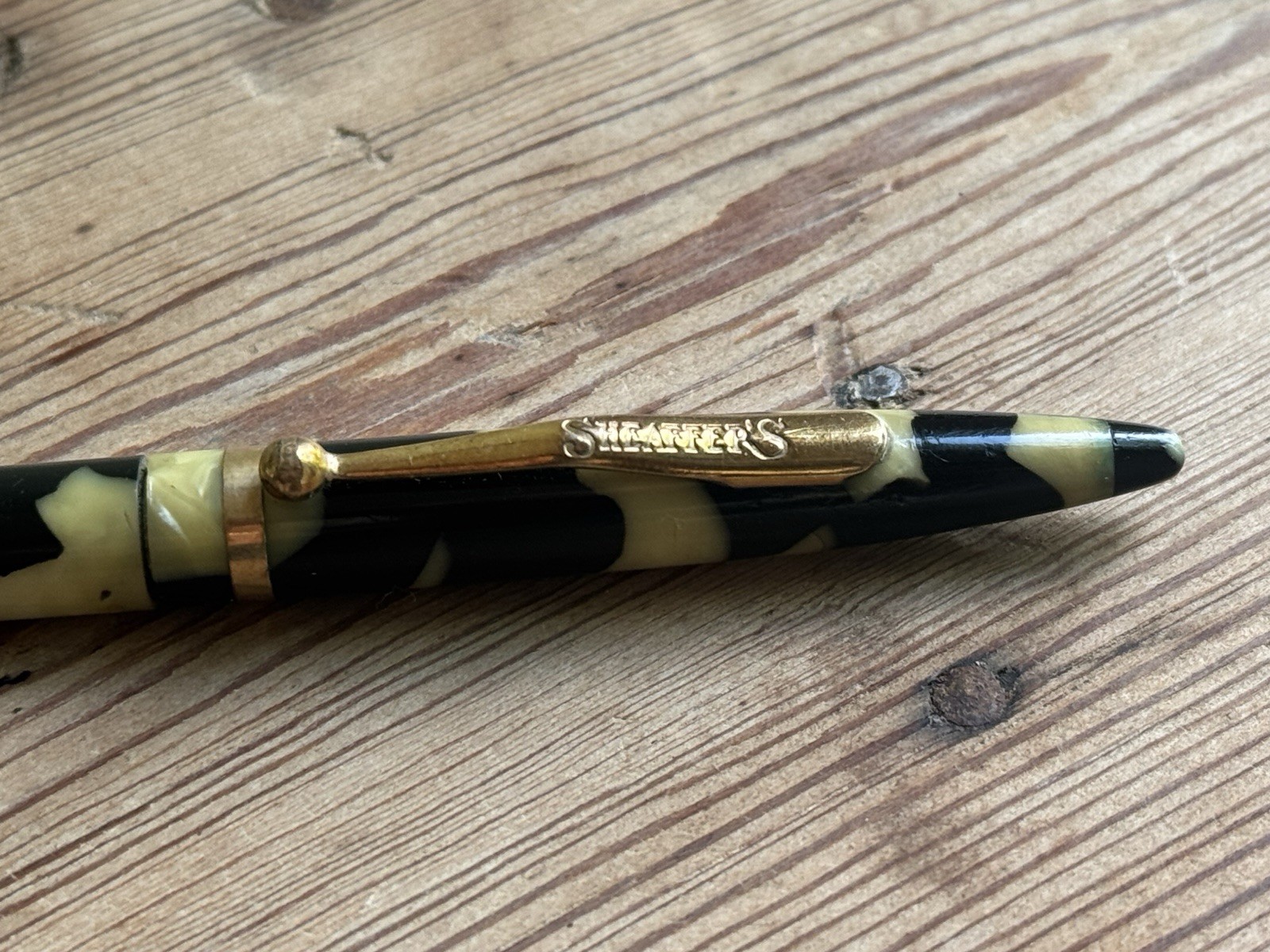 VTG GORGEOUS SHEAFFER OVERSIZE BALANCE PENCIL, BLACK AND PEARL, MADE IN USA #202