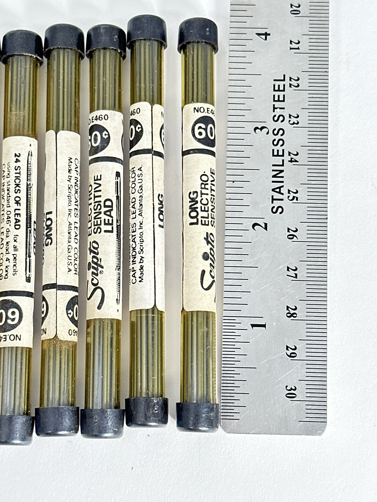 LOT OF 8 TUBES NOS Scripto E460 Long Electro Sensitive Lead original box! .046