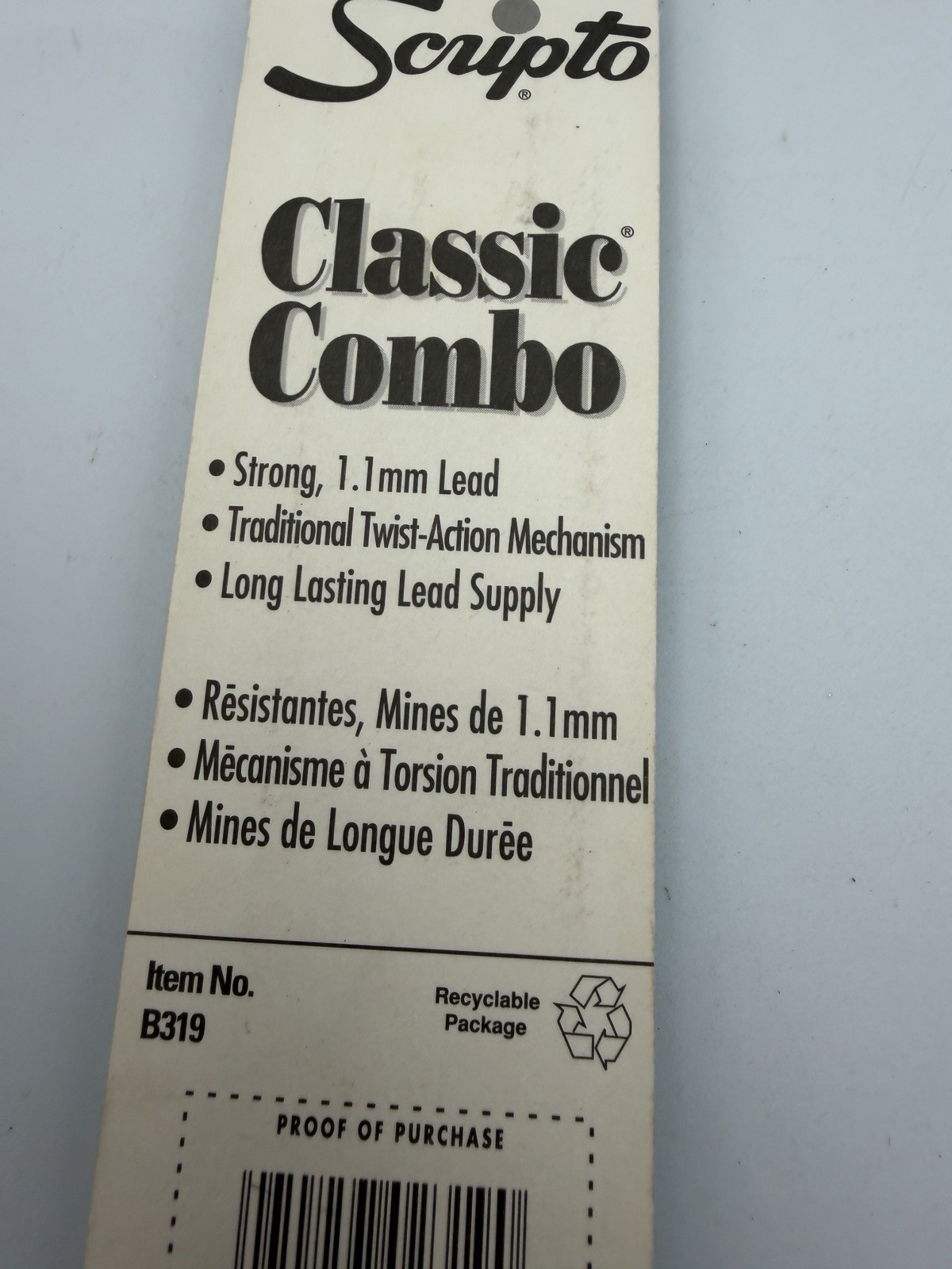 NEW SCRIPTO Classic Combo Vintage 1997 Mechanical Twist Pencil Long Lead Blue