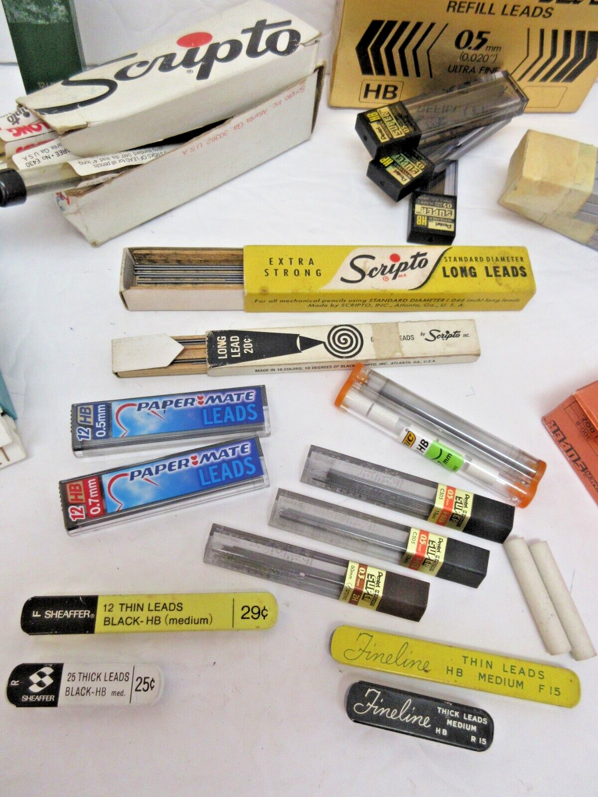 Huge Lot 450 Pencil Leads Collection Artist Drawing Mechanical Pencil Vtg-Modern