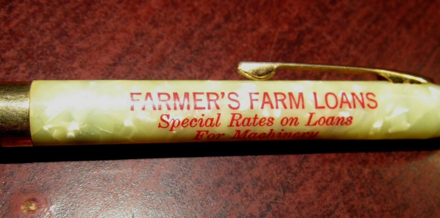 Vintage Sample Farmers Farm Loans Pearl Mottled Mechanical Pencil