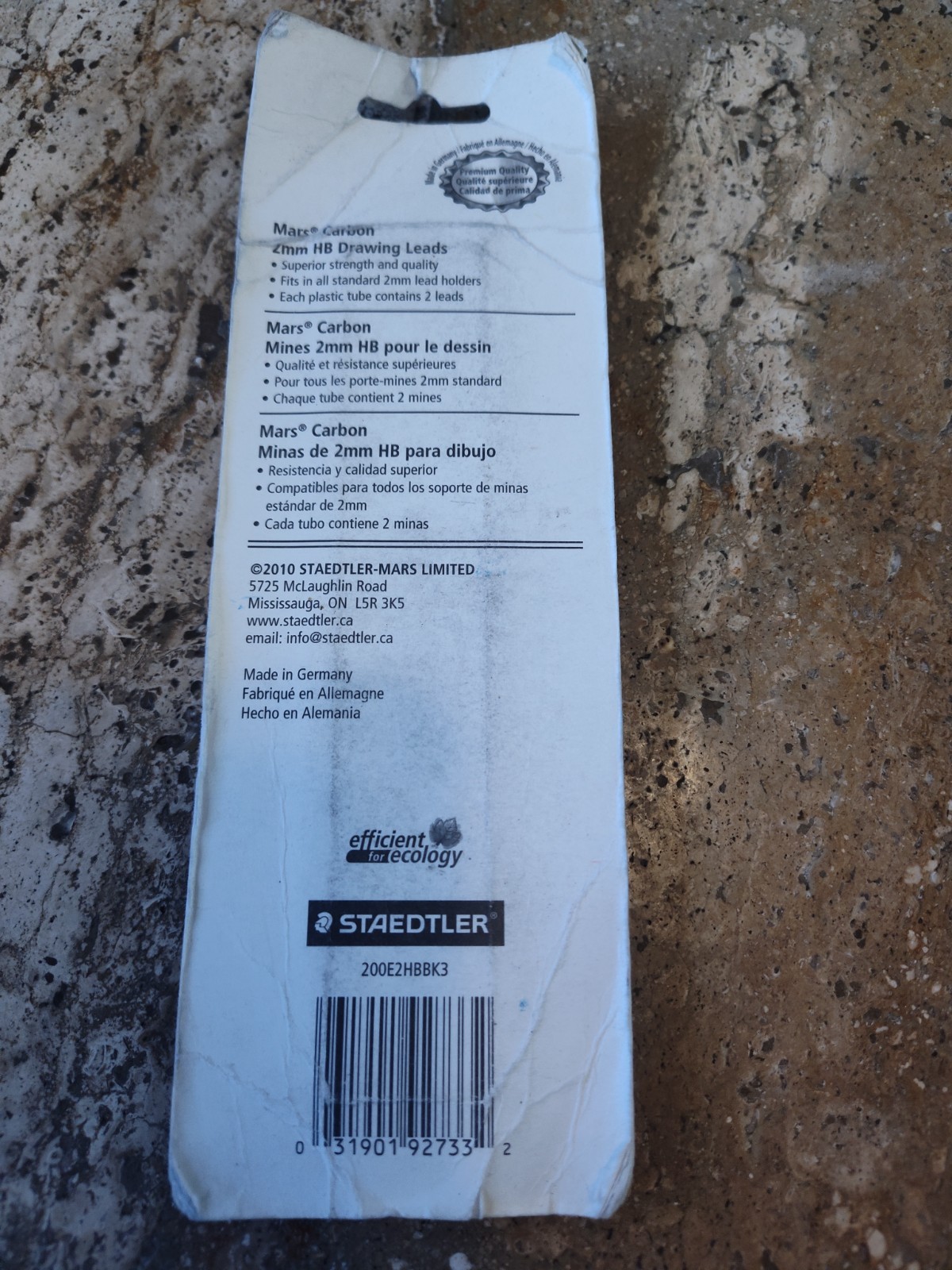 Staedtler Mars Carbon 2 MM HB Drawing Leads 6 pc