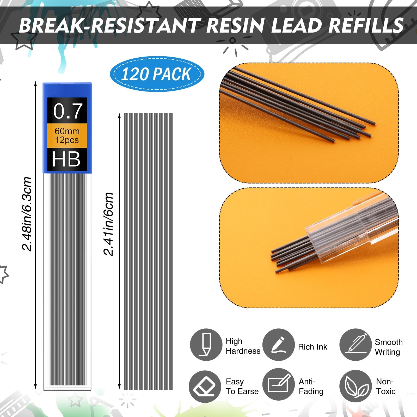 240 Pcs 0.7mm Mechanical Pencils Bulk Set Include 120 Mechanical Pencil with …