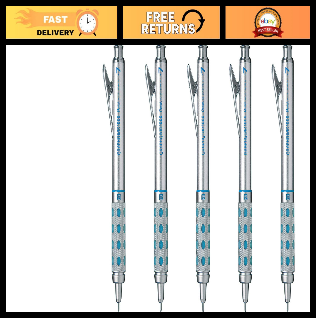 Precision Mechanical Pencil Set, 0.7mm, 5 Pack – Ideal for Drawing & Writing